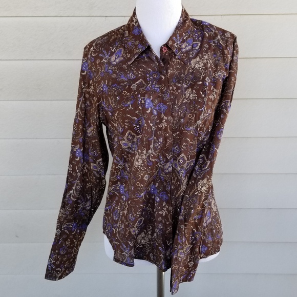 Austin Clothing Co Western Brown Small Blouse - Picture 1 of 6